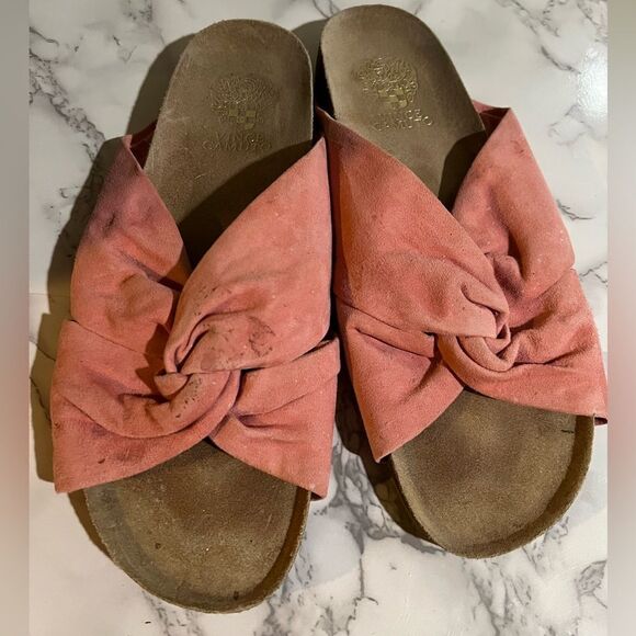 Vince Camuto Biminti Suede Leather Slide Sandals 10M - Picture 1 of 7